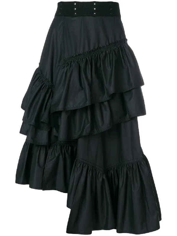 flared ruffle skirt mini skirt trendy