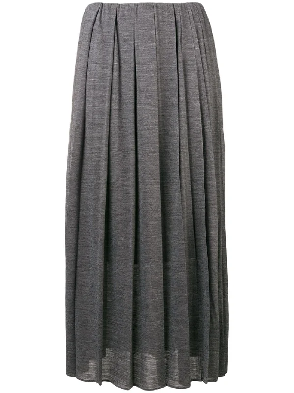 midi pleated skirt silk skirt elegant