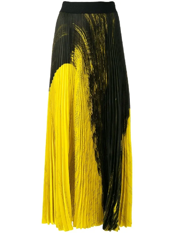 colour-block pleated skirt chiffon skirt floaty