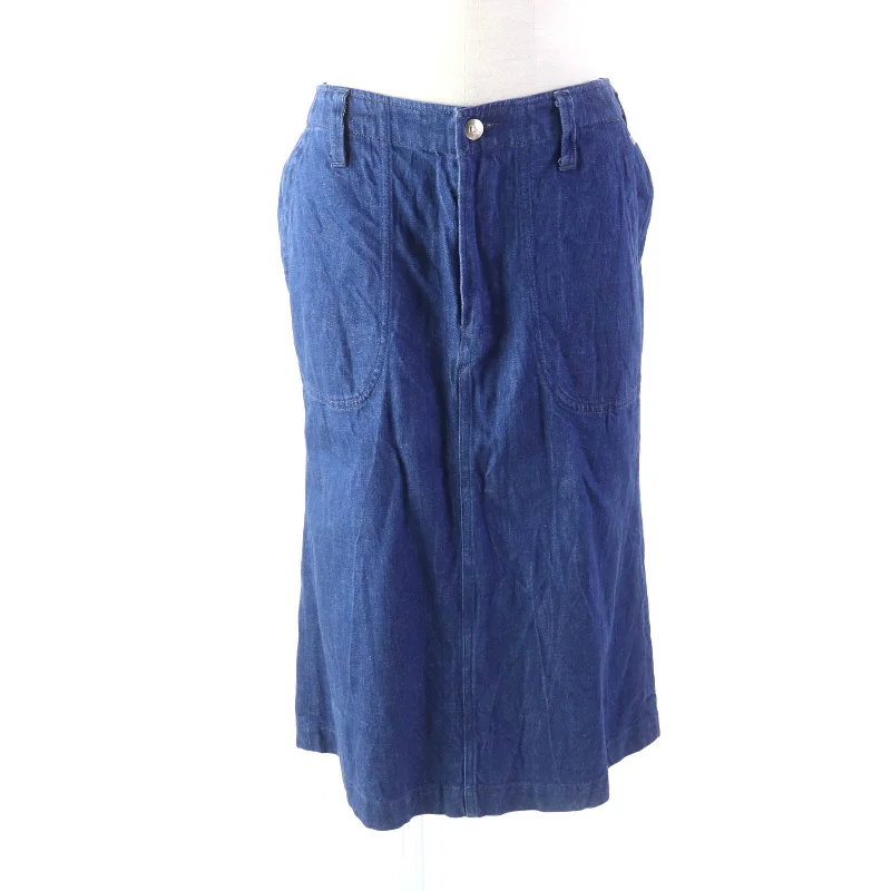 45rpm Cotton Washed Denim Skirt Indigo Women velvet skirt sumptuous