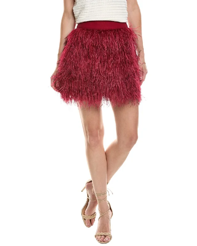 alice + olivia Cina Feather Skirt wool skirt warm