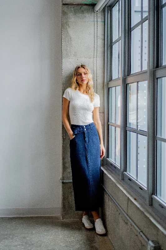 Annie Denim Skirt leather skirt modern