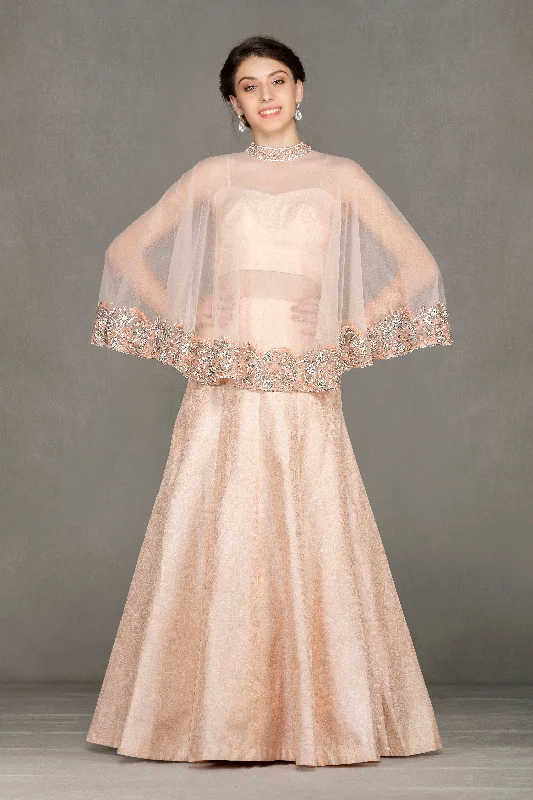 Zardozi top with buster & brocade Skirt wool skirt breathable