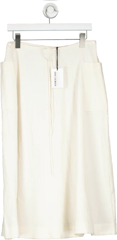Casa Raki Cream Sol Midi Skirt UK XS pencil skirt chic