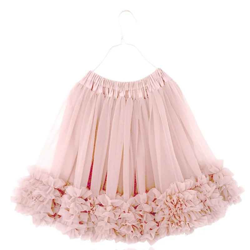 Dolly by Le Petit Tom Frilly Skirt Ballet Pink silk skirt lustrous