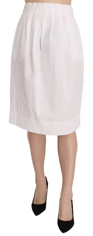 L'Autre Chose Elegant White Pencil Skirt high slit skirt