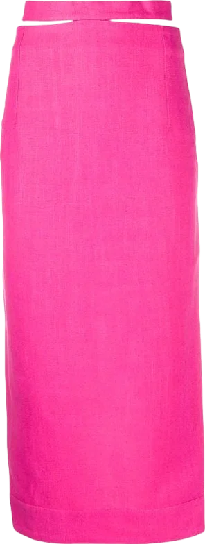 JACQUEMUS Pink La Jupe Valerie Cutout Belt Skirt UK 6 velvet skirt luxury