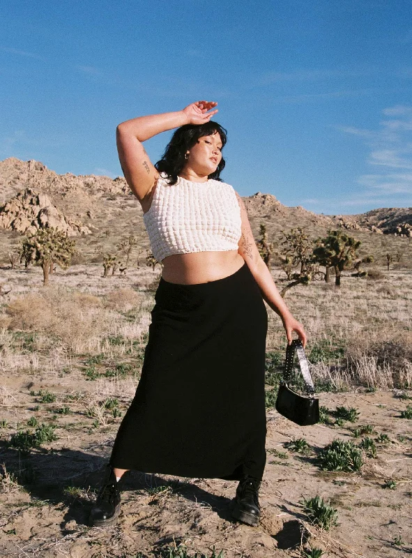 Jodie Maxi Skirt Black Curve linen skirt airy