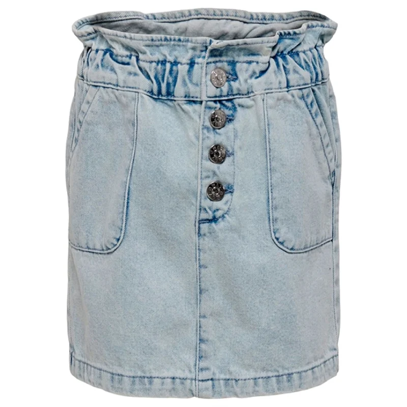 Kids ONLY Light Blue Denim Olina Frill Denim Skirt boho skirt vibe