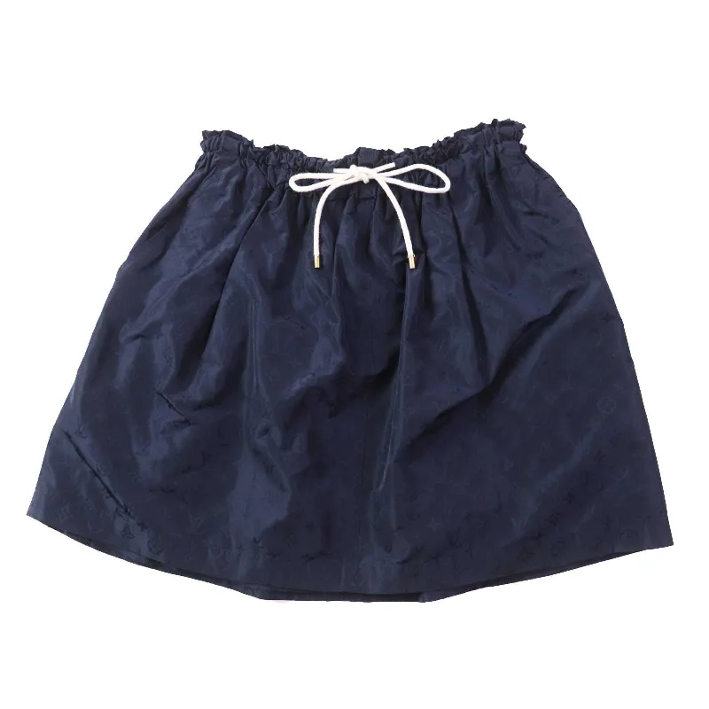 Louis Vuitton Monogram Flare Skirt Navy 34 casual skirt length