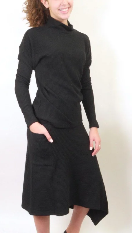 Maxmrkt Knit Ribbed Skirt casual skirt length