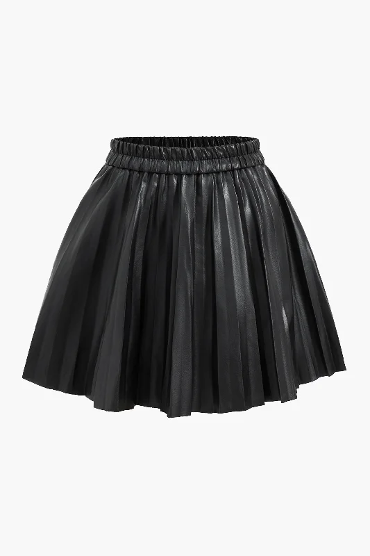 Faux Leather Ruched Skirt corduroy skirt cozy