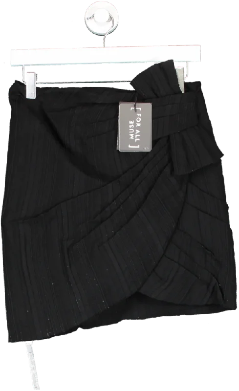 Muse For All Black Mimi Skirt UK S leather skirt refined