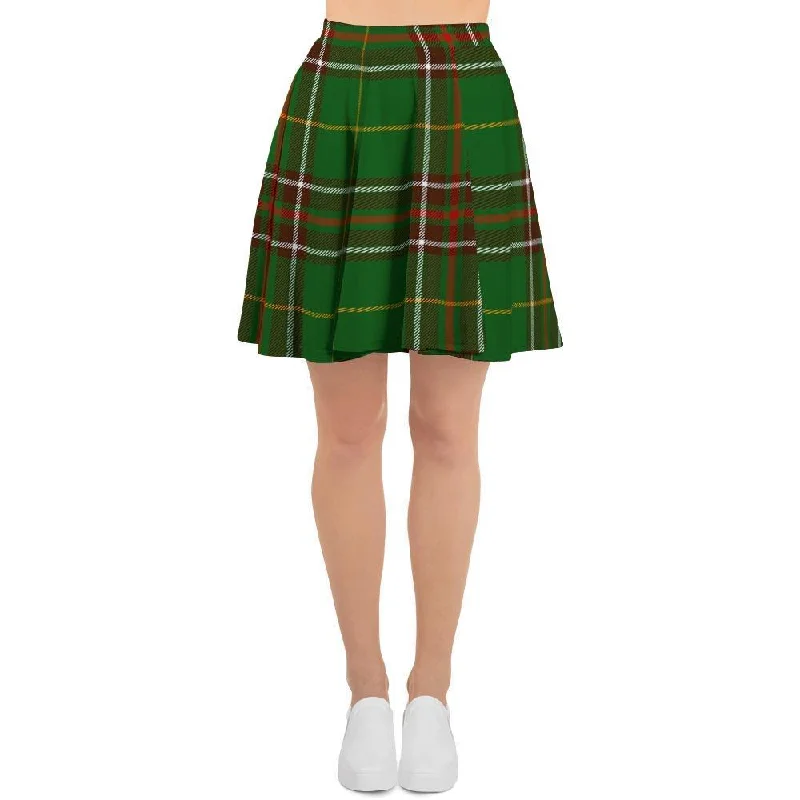 Newfoundland Tartan Green Plaid Women's Skirt zip skirt side