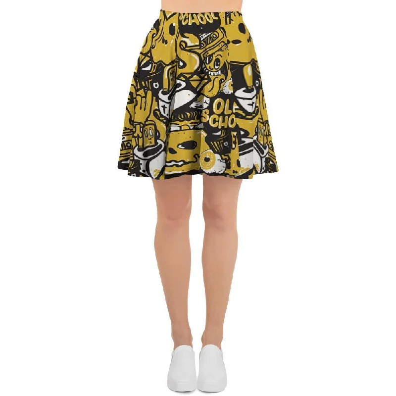 Old School HipHop Print Women's Skirt velvet skirt rich