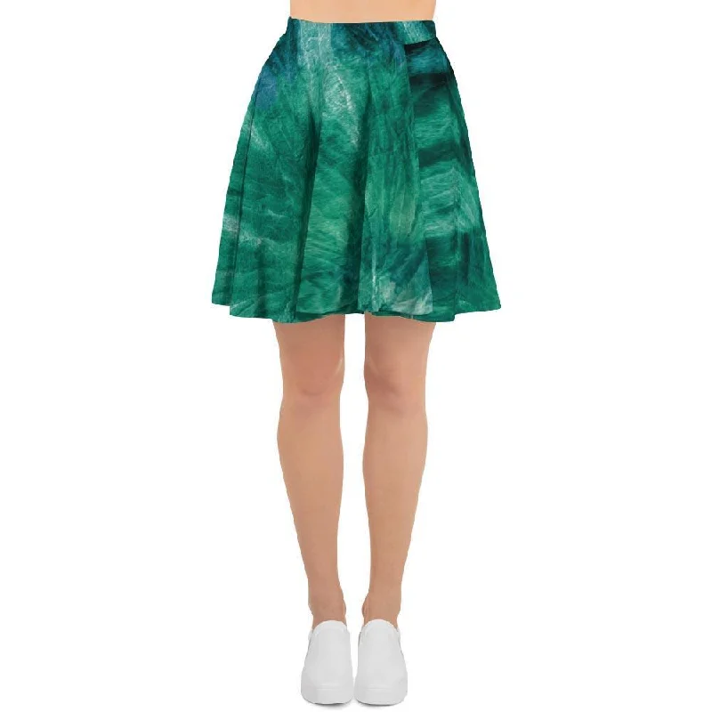 Olive Green Tie Dye Women's Skirt leather skirt modern