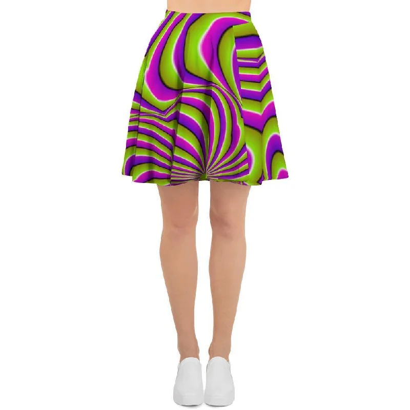Optical illusion Abstract Women's Skirt satin skirt smooth