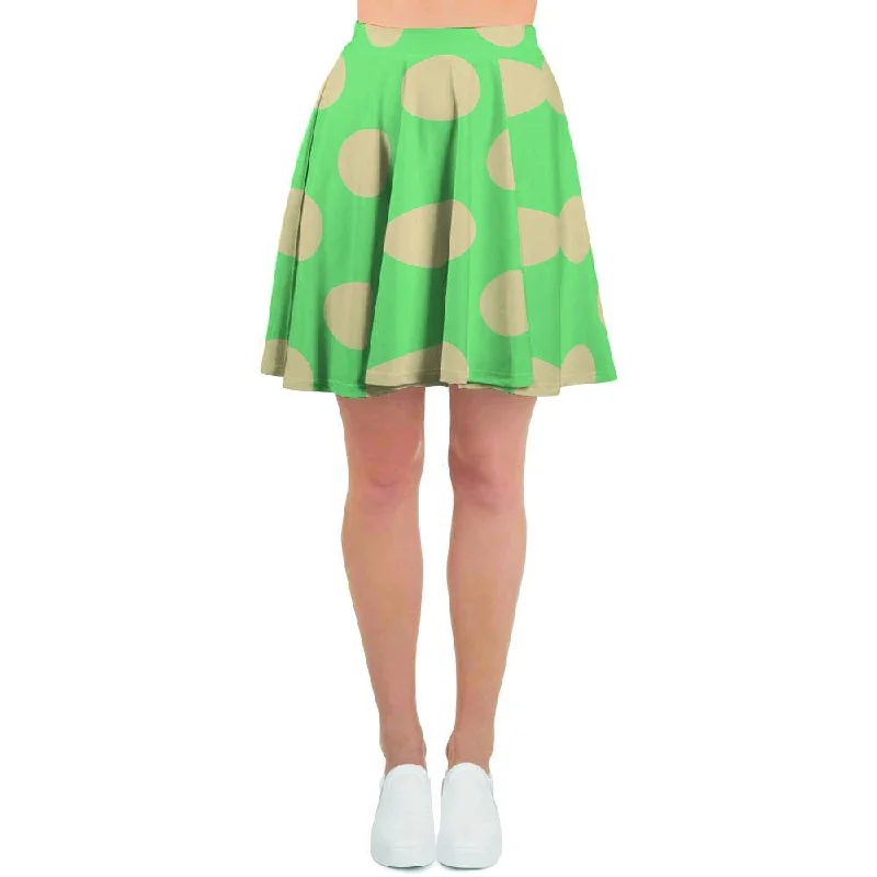Pale Green Polka Dot Women's Skirt maxi skirt elegant