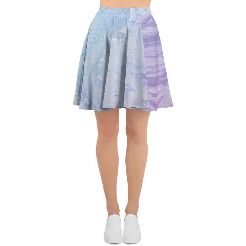 Pastel Marble Women's Skirt zip skirt side