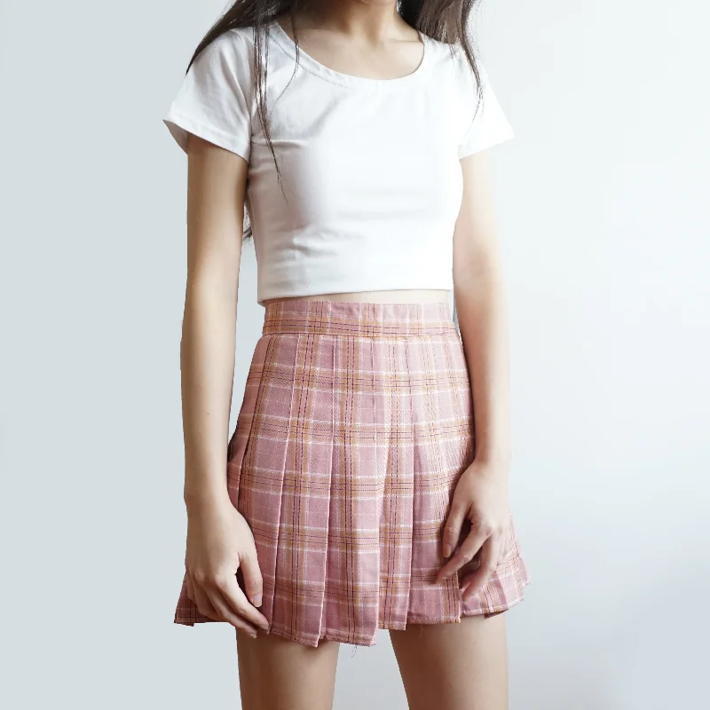 Plaid Tennis Skirt (3 Colors) leather skirt sleek
