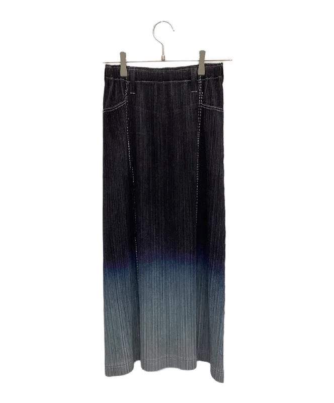 [Pre-owned] PLEATS PLEASE long skirt PP31-JG685 velvet skirt luxurious