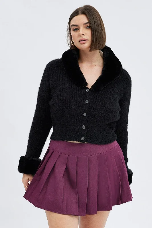 Purple Mini Tennis Skirt leather skirt modern