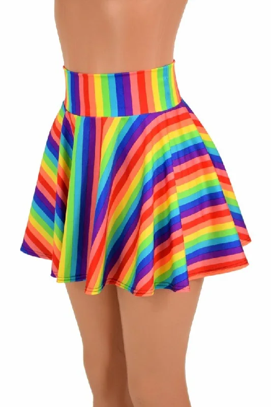 Rainbow Stripe Rave Skirt chiffon skirt flowing