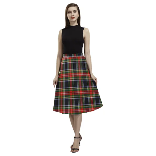 Stewart Black Tartan Aoede Crepe Skirt asymmetrical skirt cut